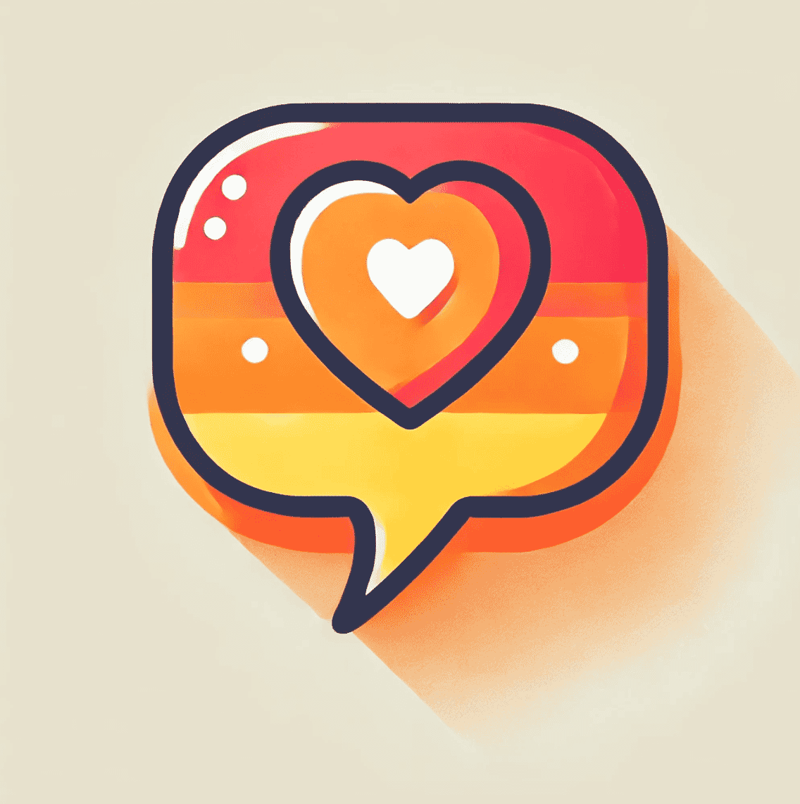 Icon for short positive messages for friends